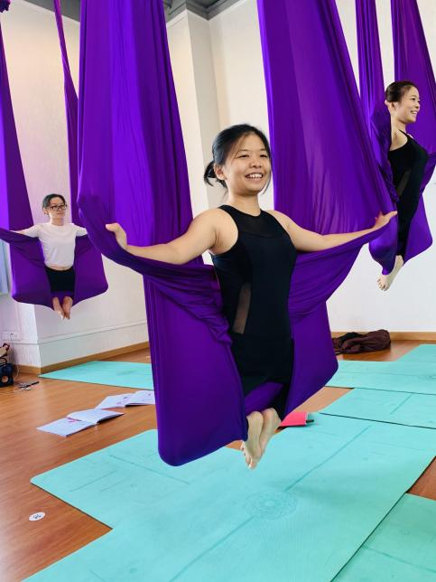 Aerial Yoga Classes for Adults in Klang by Flying Kitty Yoga & Music